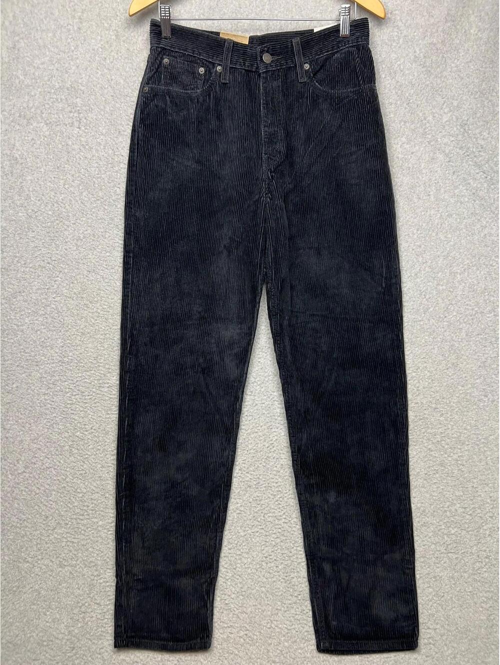 Levi's Womens High Waisted Mom Leg Corduroy Jeans 28x30 Classic Black
